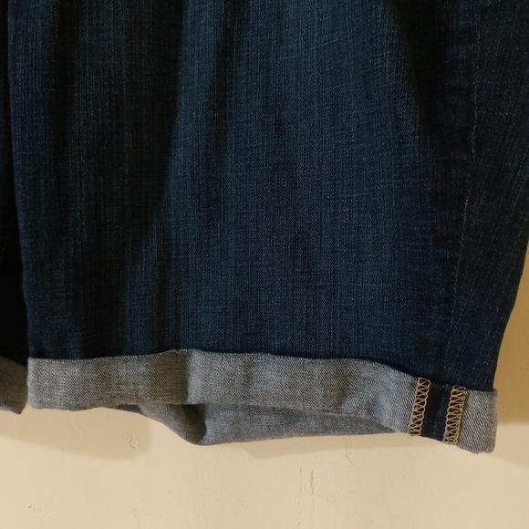 Lane Bryant 24 Plus Size Dark Wash Cotton Blend Cuffed Bermuda Shorts Womens - Picture 2 of 10